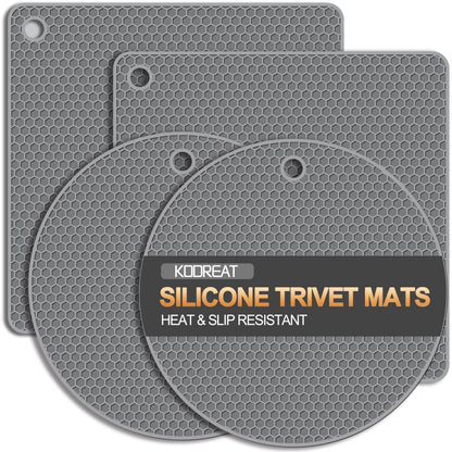 4 Pack Silicone Trivets for Hot Dishes