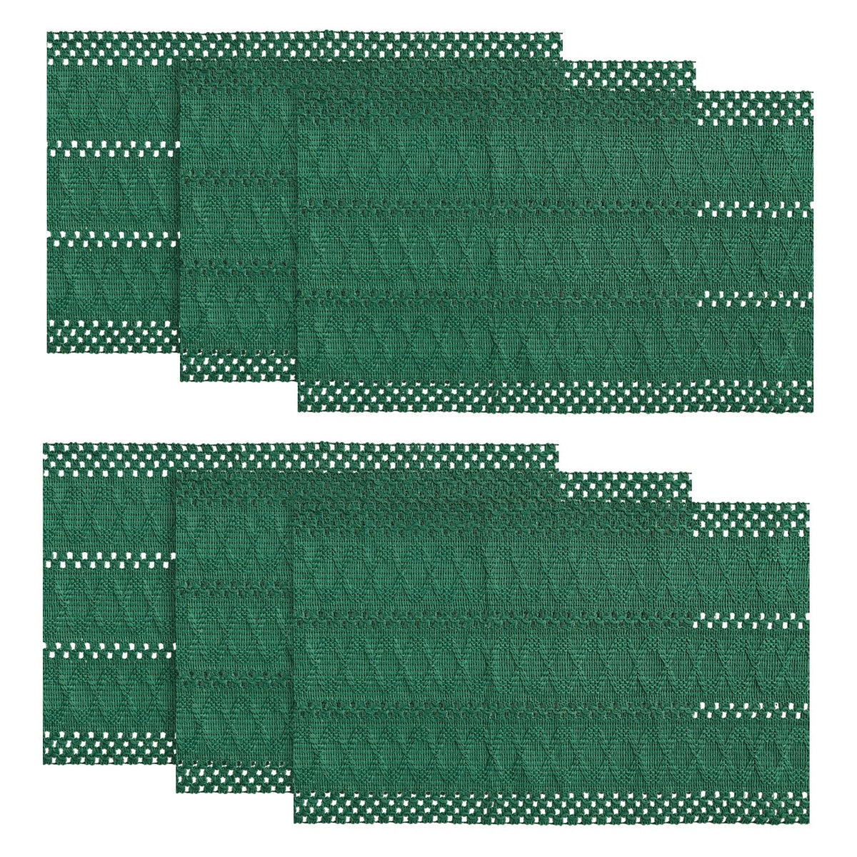 Artoid Mode Red Farmhouse Woven Rustic Hollow Placemats Set of 4-12x18 Inch