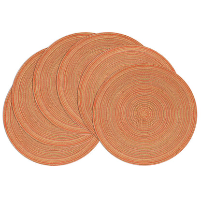 SHACOS Round Braided Placemats Set of 4 Dining Table Placemats 15 inch Circle Place Mats Easy to Clean Table Mats Indoor Outdoor, Blue Gray