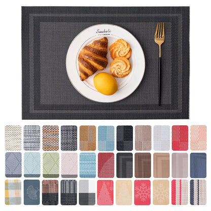 Placemats Set of 4 Washable Indoor(Beige)