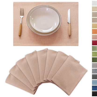 Demetex Green Placemat Set of 4 Washable Linen Textured Place Mats for Dinner Heat Resistant Sage Cloth Placemats Scratch Resistant Plate Mats for Dining Table Kitchen, Green