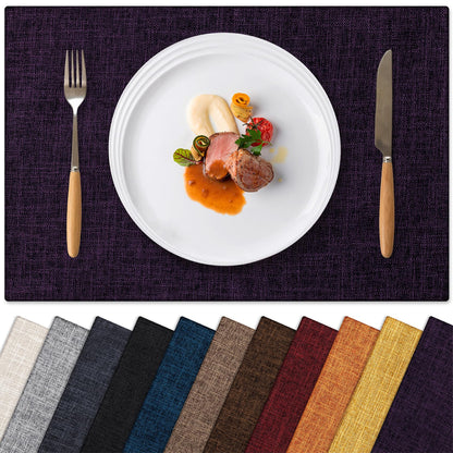 Placemats Set of 6 Machine Washable Cloth Table Mats, 12x18 Inch