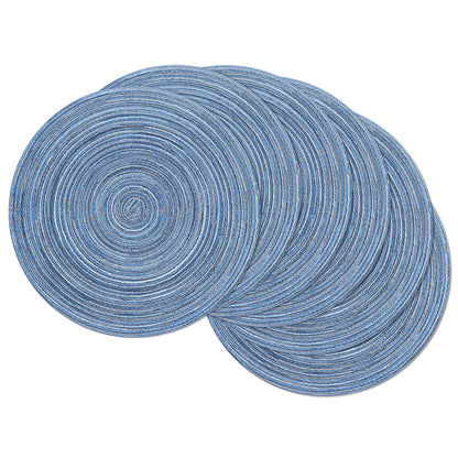SHACOS Round Braided Placemats Set of 4 Washable Place Mats for Dining Tables 15 inch Non Slip Kitchen Table Mats (Beige, 4)