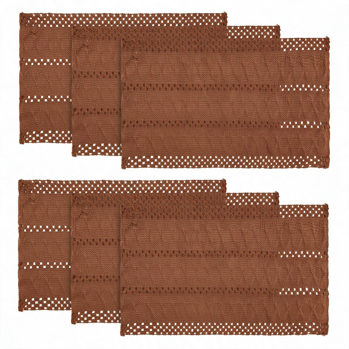 Artoid Mode Red Farmhouse Woven Rustic Hollow Placemats Set of 4-12x18 Inch
