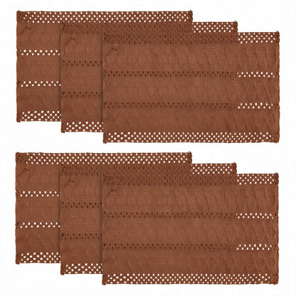 Artoid Mode Red Farmhouse Woven Rustic Hollow Placemats Set of 4-12x18 Inch