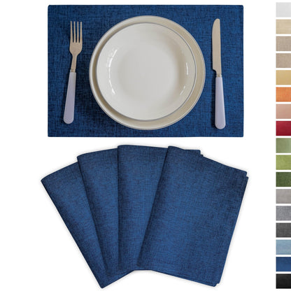 Demetex Green Placemat Set of 4 Washable Linen Textured Place Mats for Dinner Heat Resistant Sage Cloth Placemats Scratch Resistant Plate Mats for Dining Table Kitchen, Green