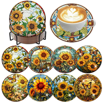 ijbnhd Mandala Diamond Painting Coasters Kit with Holder 4X4IN