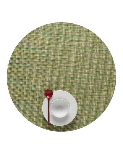 Chilewich Mini Basketweave Placemats, Round Woven Placemats Set of 4