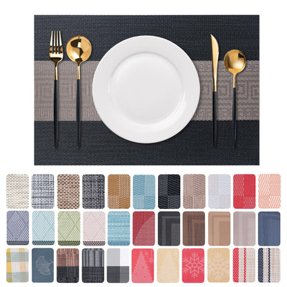 Placemats Set of 4 Washable Indoor(Beige)