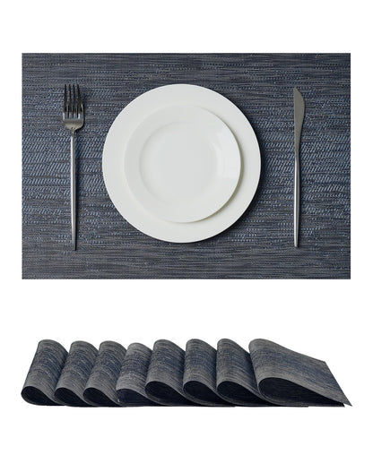 Beige Placemats Set of 4 - Heat-Resistant, Non-Slip Table Mats, Washable Woven Vinyl for Indoor & Outdoor Dining