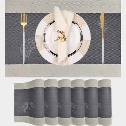 PIGCHCY Placemats,Durable Placemats for Dining Table,Washable Woven Vinyl Kitchen Placemats Set of 4 (Brown)