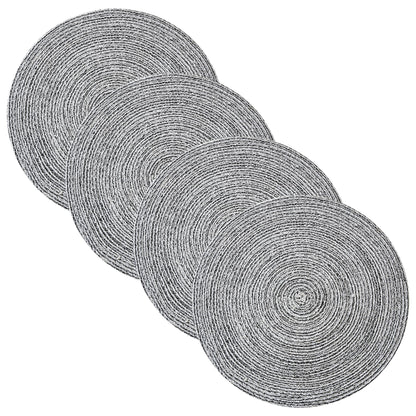 Sweet Home Collection 100% Cotton Placemats for Dining Room Rectangle Two Tone Woven Fabric 13" x 19" Soft Durable Table Mat Set, Set of 4, Eggshell