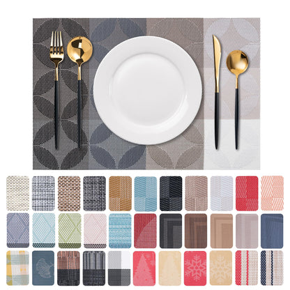 Placemats Set of 4 Washable Indoor(Beige)