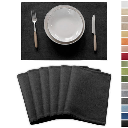 Demetex Green Placemat Set of 4 Washable Linen Textured Place Mats for Dinner Heat Resistant Sage Cloth Placemats Scratch Resistant Plate Mats for Dining Table Kitchen, Green