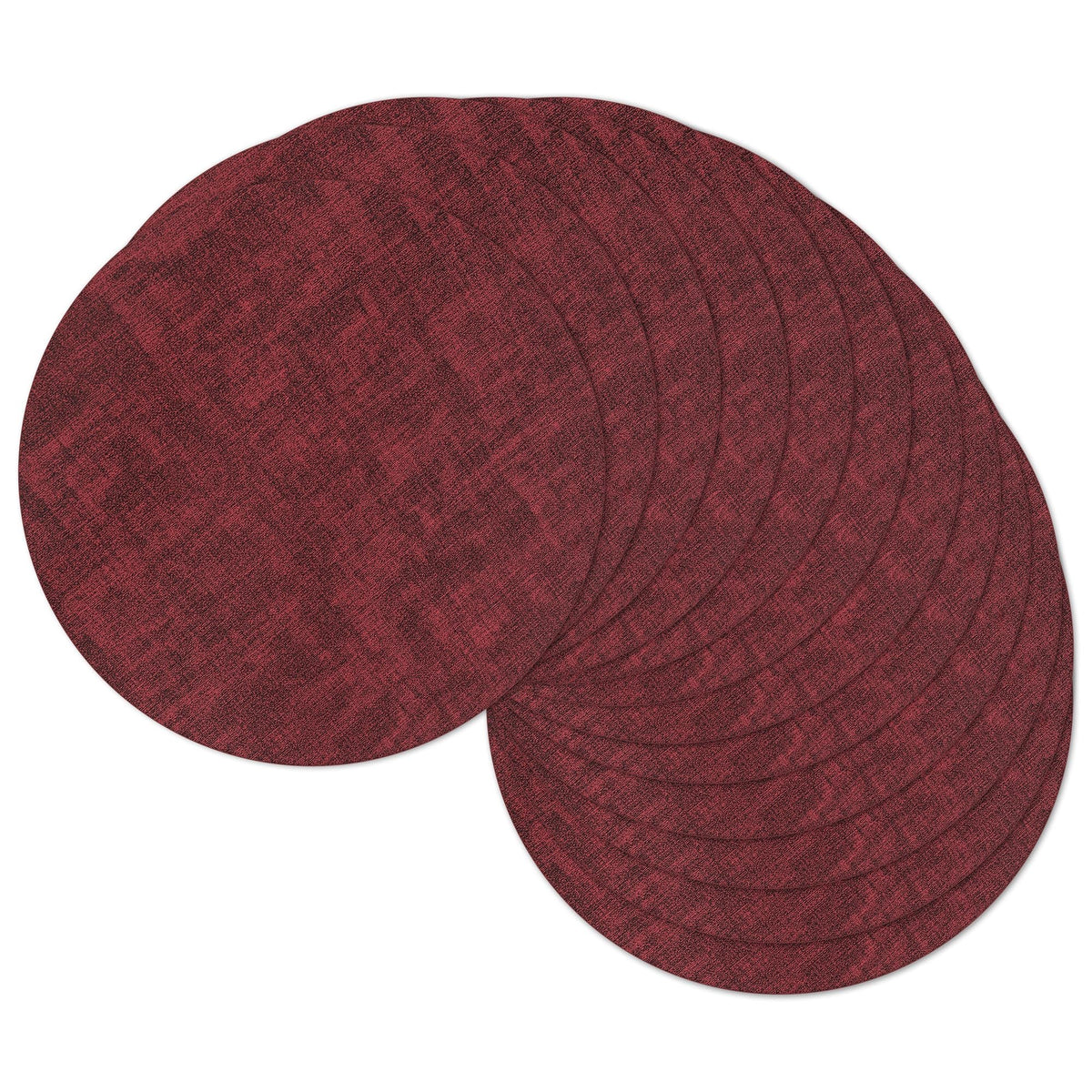 13" Round Placemats Set of 8, Reversible Faux Leather Wipeable Table Mats
