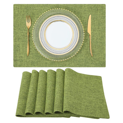 homing Faux Cotton Linen Placemats Set of 6, Cloth Dining Table Mats