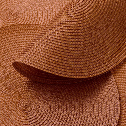 AHHFSMEI Round Braided Placemats Set of 6 15 Inch Burnt Orange Table Mats