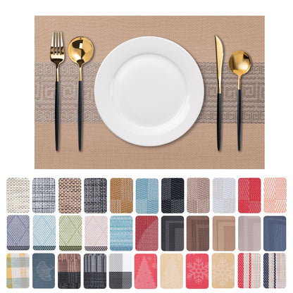 Placemats Set of 4 Washable Indoor(Beige)