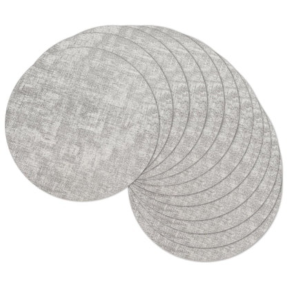 13" Round Placemats Set of 8, Reversible Faux Leather Wipeable Table Mats