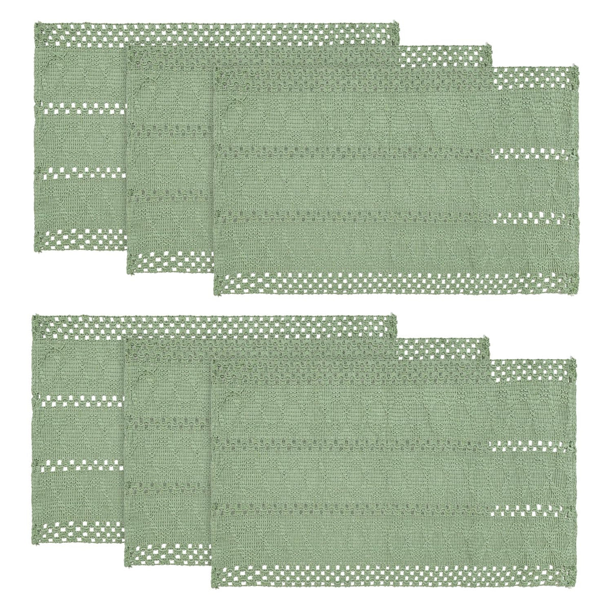 Artoid Mode Red Farmhouse Woven Rustic Hollow Placemats Set of 4-12x18 Inch