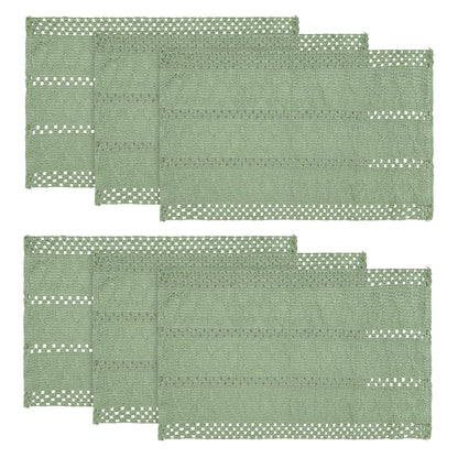 Artoid Mode Red Farmhouse Woven Rustic Hollow Placemats Set of 4-12x18 Inch