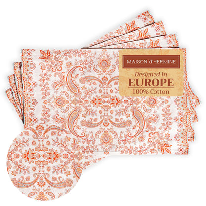 Maison d' Hermine Placemats Set of 4 Reusable 100% Cotton (13"x19")