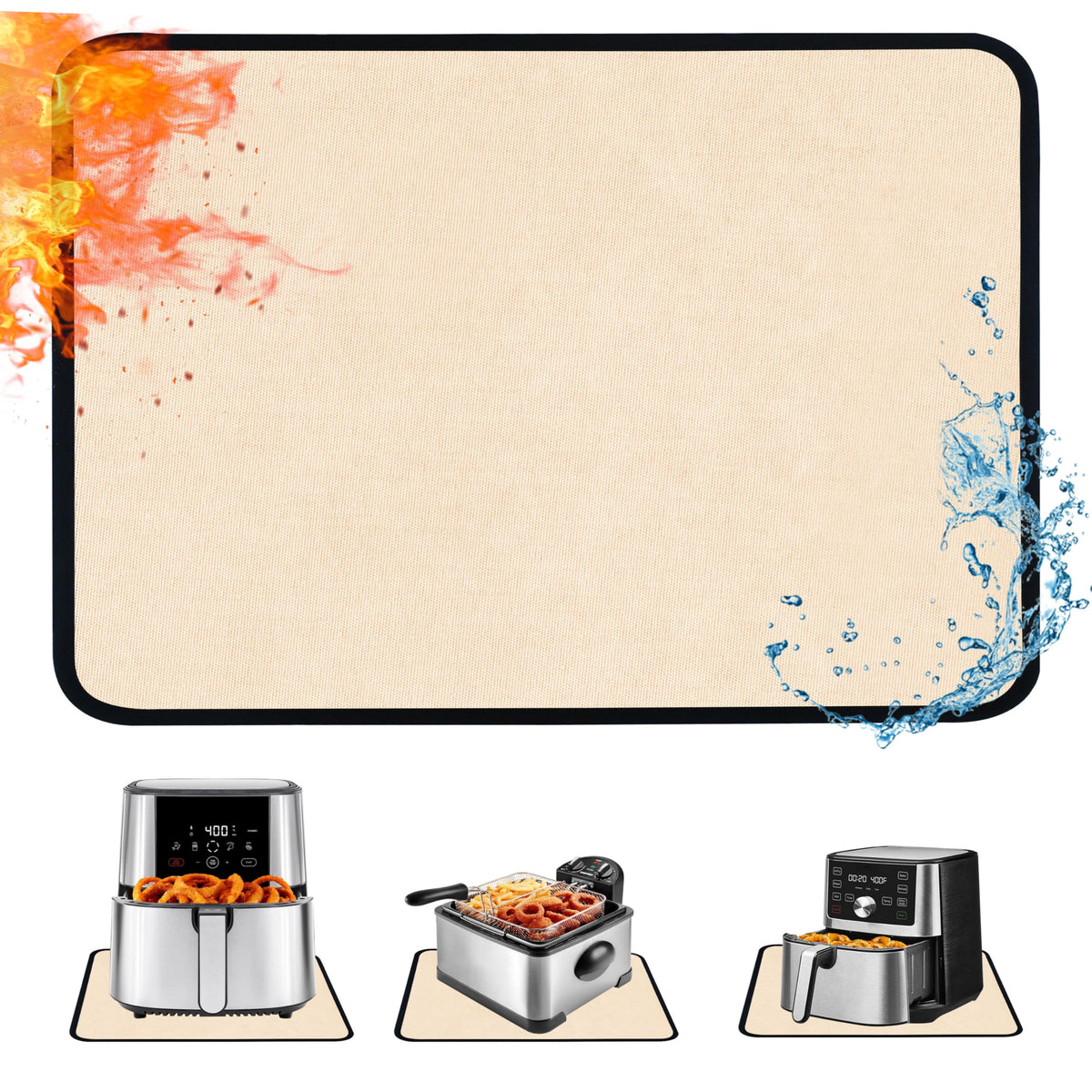 TOHONFOO Heat Resistant Mats for Countertop & Air Fryer, 18x15 in, Gray