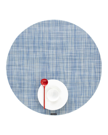 Chilewich Mini Basketweave Placemats, Round Woven Placemats Set of 4