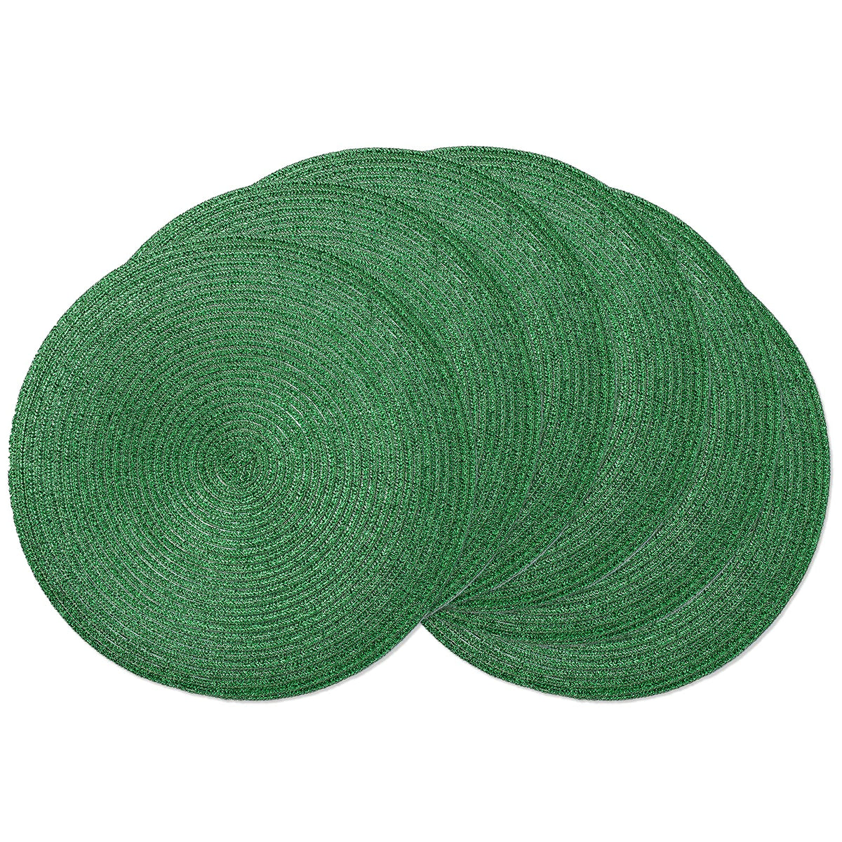 AHHFSMEI Round Braided Placemats Set of 6 15 Inch Burnt Orange Table Mats