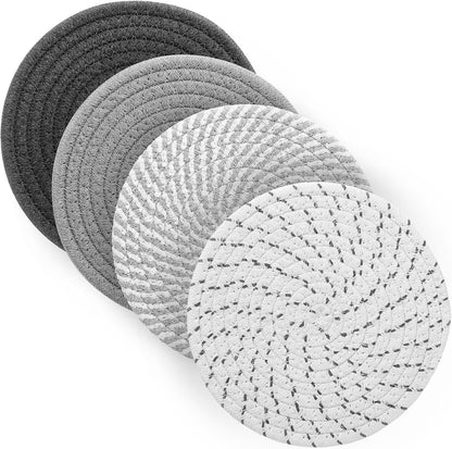 7" Trivets for Hot Dishes, Hot pots and Pans, 4 Pcs Pot Holders for Kitchen，Heat Resistant Hot Holders are Used to Protect Your Furniture and Tables, Professional Home Essentials