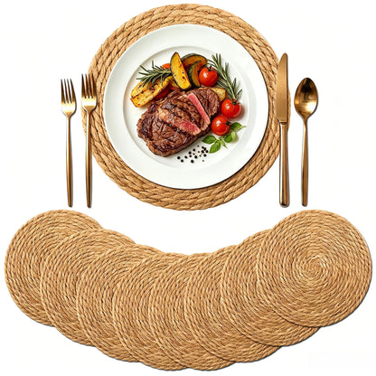 13" Round Woven Placemats Set of 12, Plate Chargers for Dining Table