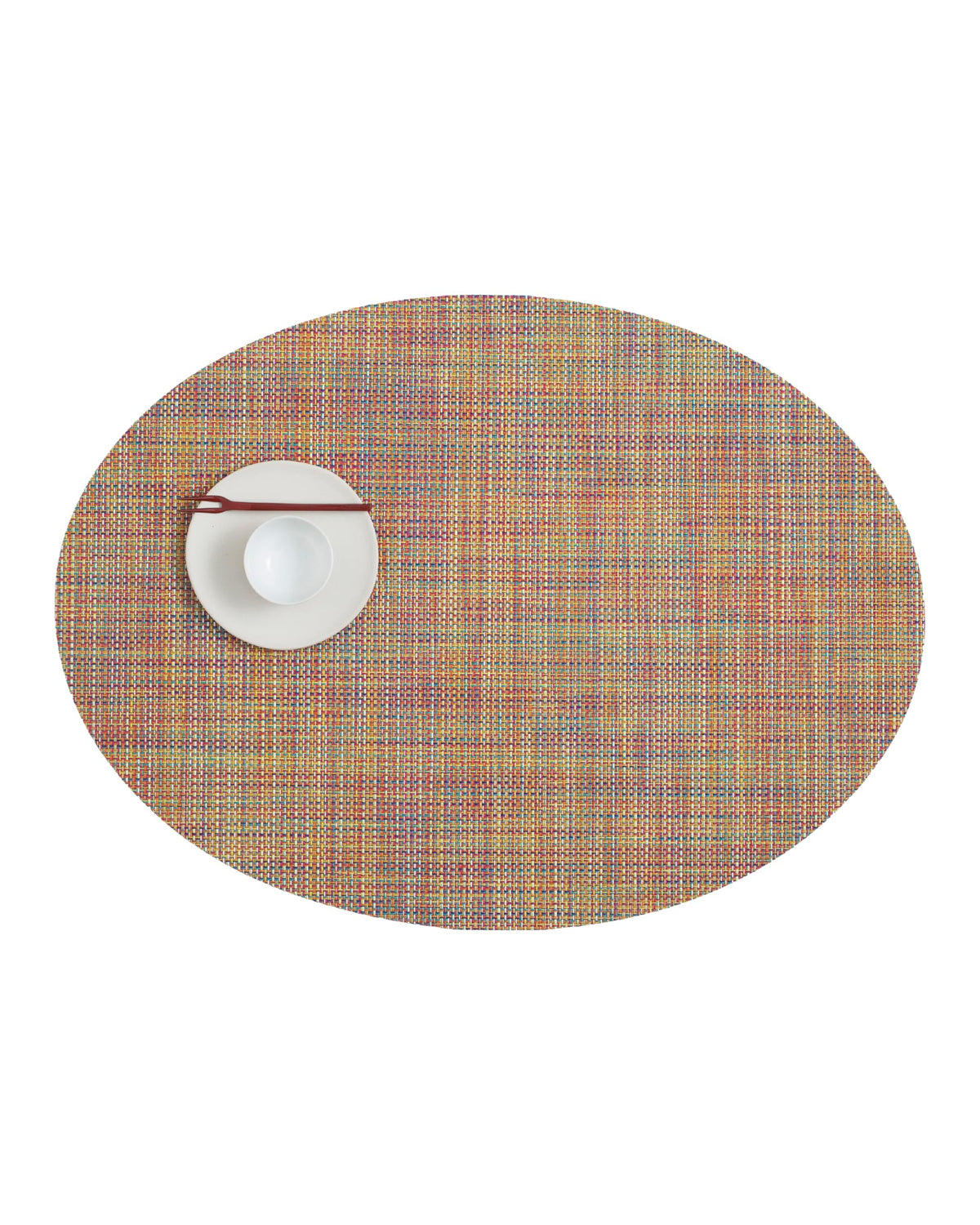 Chilewich Mini Basketweave Placemats, Round Woven Placemats Set of 4
