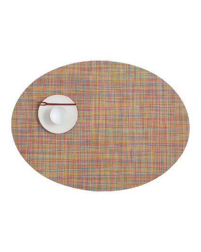 Chilewich Mini Basketweave Placemats, Round Woven Placemats Set of 4