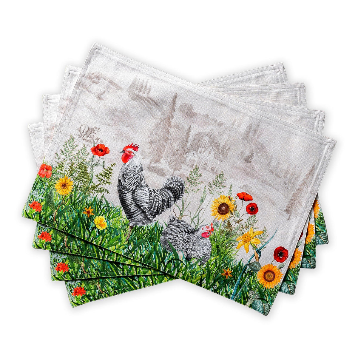 Maison d' Hermine Placemats Set of 4 Reusable 100% Cotton (13"x19")