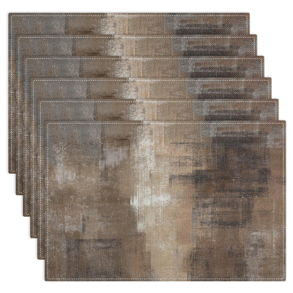 Emvency Farmhouse Placemats Set of 4, 12x18 Inch, Blue and Orange
