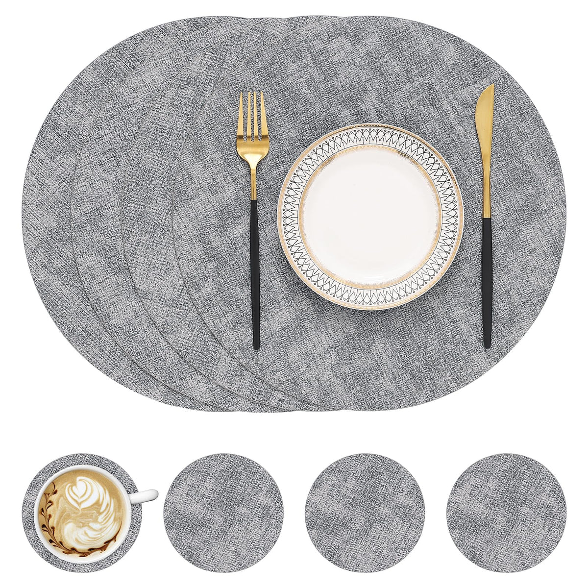 homing Faux Leather Heat Resistant Placemats 6 Packs
