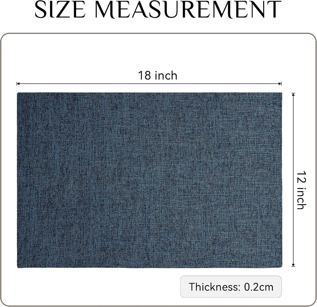 Softalker Faux Linen Cloth Placemats Set of 6-12 x 18 Inch, Navy