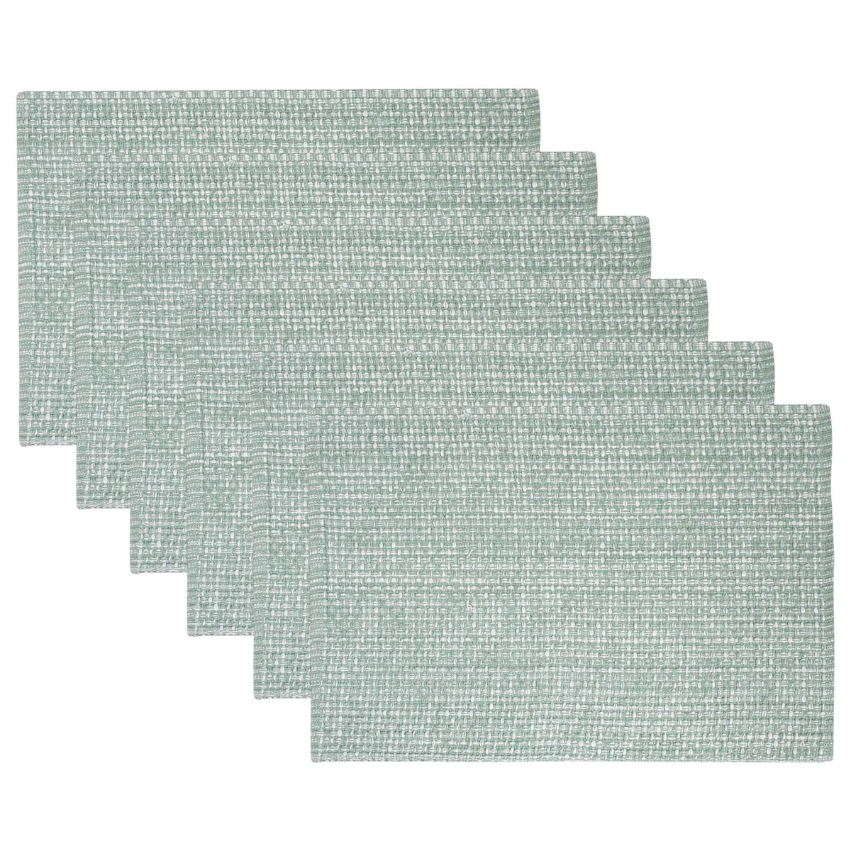 Sweet Home Collection 100% Cotton Placemats for Dining Room Rectangle Two Tone Woven Fabric 13" x 19" Soft Durable Table Mat Set, Set of 6, Dark Blue
