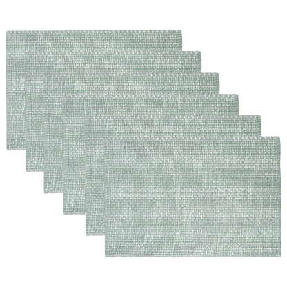 Sweet Home Collection 100% Cotton Placemats for Dining Room Rectangle Two Tone Woven Fabric 13" x 19" Soft Durable Table Mat Set, Set of 6, Dark Blue