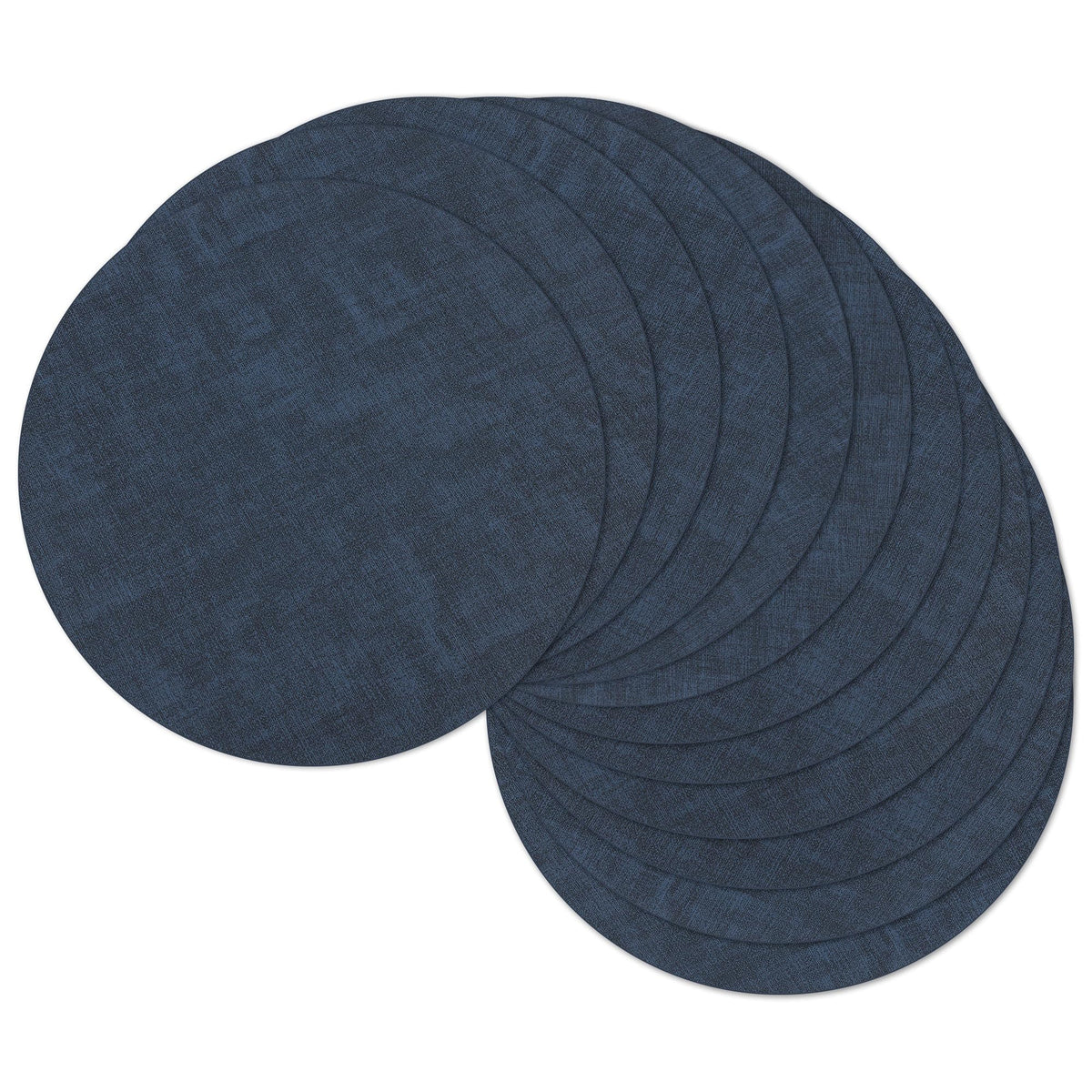 13" Round Placemats Set of 8, Reversible Faux Leather Wipeable Table Mats
