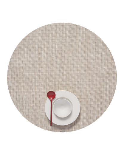 Chilewich Mini Basketweave Placemats, Round Woven Placemats Set of 4