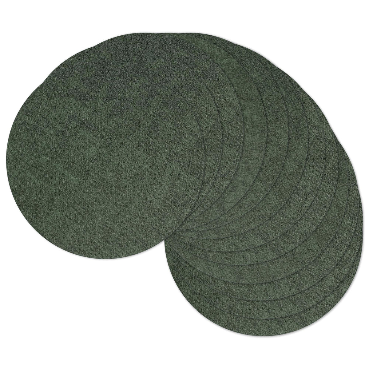 13" Round Placemats Set of 8, Reversible Faux Leather Wipeable Table Mats