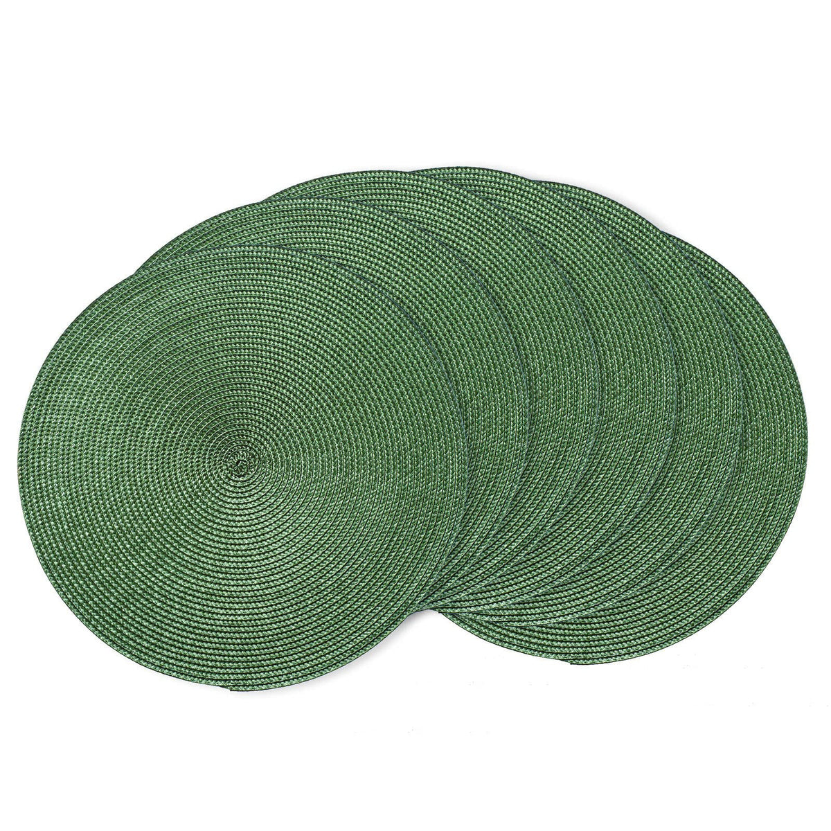 AHHFSMEI Round Braided Placemats Set of 6 15 Inch Burnt Orange Table Mats