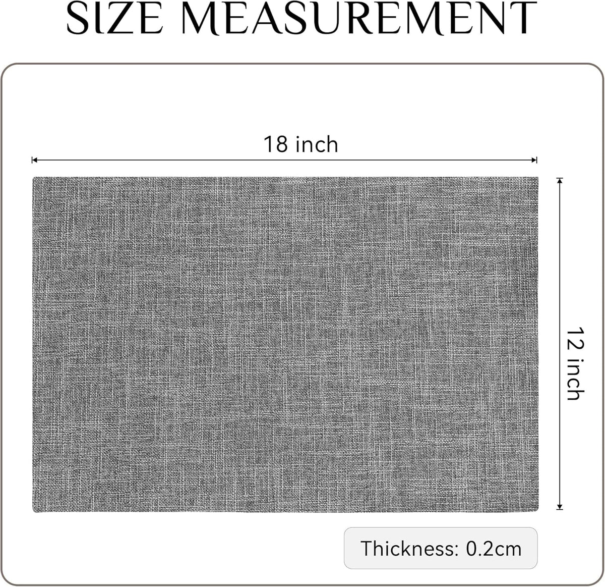 Softalker Faux Linen Cloth Placemats Set of 6-12 x 18 Inch, Light Grey