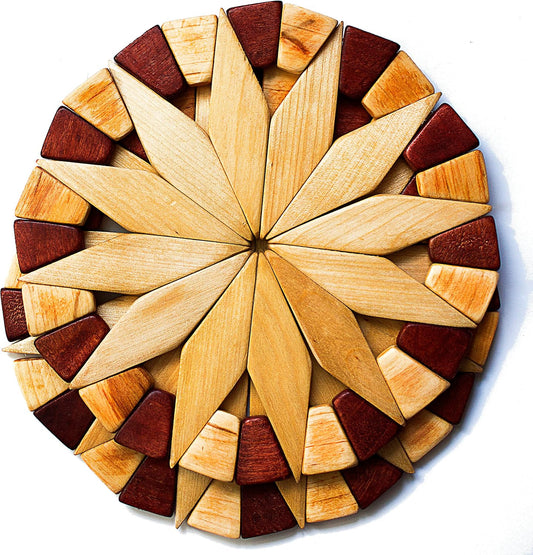 ECOSALL 2 Natural Wood Trivets for Hot Dishes, Table & Counter Protection